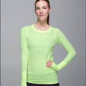 Lululemon sz 8 yellow run swiftly tech ls